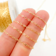 Solid Gold Flat Oval Link Chain